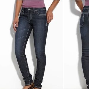 Skinny Stretch Jeans Whisker Dark Wash Jegging
